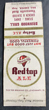 Red Top Ale Beer Matchbook Cover Cincinnati Ohio Spinning Top Logo Bill Carter for sale  Shipping to South Africa