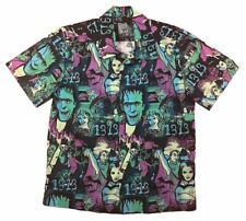 Camisa Jeff Granito Dark Tiki Munsters Horror botão para cima SS preta Aloha tamanho pequeno comprar usado  Enviando para Brazil