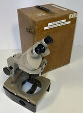 Vickers Instruments Binocular Microscope With 10x Zoom Stereo And Wooden Case for sale  Shipping to South Africa