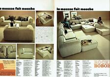 Publicité Advertising 420  1974  Roche Bobois  fauteuils canapé mousse  (2p) d'occasion  Raimbeaucourt
