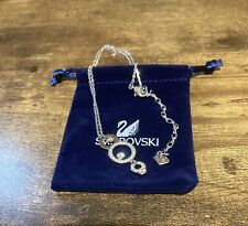 Swarovski Silver Tone Circles Pendant Necklace Swan Logo for sale  Shipping to South Africa