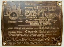 Early Cady Ford boat marine engine Model D data ID lube info plate tag - brass for sale  Shipping to South Africa