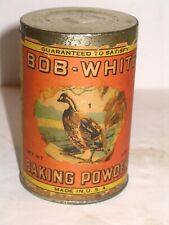 Bob White Baking Powder Unopned Paper Label 4oz Tin Sea Gull Co Baltimore Md for sale  Shipping to South Africa