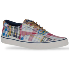 Sperry Striper II CVO Prep Sneakers Mens 9 Plaid Red Blue Multicolor Yuppie , used for sale  Shipping to South Africa