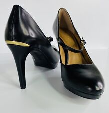 Sapatos femininos Calvin Klein Paislie Mary Jane Pump tamanho 8 preto e dourado comprar usado  Enviando para Brazil