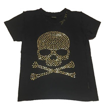 Usado, Camiseta vintage y2k calavera de estrás recortada XS grunge punk gótico gyaru moda segunda mano  Embacar hacia Argentina