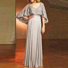 Chiffon A Line Mother Of the Bride Dress Lace Appliques Floor Length for Party for sale  Shipping to South Africa