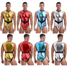 Mens Leotard Performance Spaceman Metallic Bodysuit Zipper Clubwear Adult Sexy for sale  Shipping to South Africa