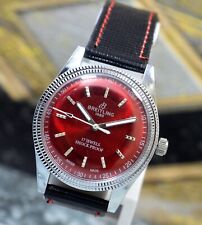 Relógio de pulso masculino mecânico vintage Breitling mostrador vermelho 17 joias corda manual comprar usado  Enviando para Brazil