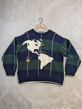 Usado, Suéter vintage Nautica para hombre XL tejido a mano gráfico mundial mezcla algodón seda segunda mano  Embacar hacia Argentina