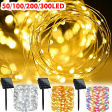 Solar Lichterkette Beleuchtung 50-300LED Kupferdraht Party Garten Xmas Deko 32m comprar usado  Enviando para Brazil