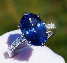 Tanzanite Diamond Ring Gold White 14k Natural GIA Certif 5.47CTW RETAIL $21200 for sale  Shipping to South Africa