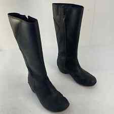 Merrell Women's Black Leather Tall Riding Biker Boots Size 8 Preowned, used for sale  Shipping to South Africa