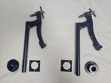 2 Rare HTF Vintage Record Blue Steel Bench Holdfast Screw Clamps Made in England for sale  Shipping to South Africa