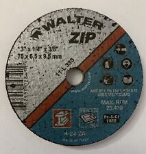 Walter 11L333 3"x1/4"x3/8" ZIP aço e aço inoxidável rodas de corte Grit A24 pacote com 3 comprar usado  Enviando para Brazil