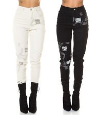 Koucla Jeans Damen High Waist Skinny Jeans Jeanshose mit Print Milax-Fashion comprar usado  Enviando para Brazil