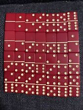 Vintage Red Dominoes Double Six 28 Pieces Bakelite Very Thick, used for sale  Shipping to South Africa