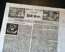 Raro 1720 POST BOY Londres Inglaterra Jornal ANTIGO com Gravuras de Mastro IMPRESSÕES, usado comprar usado  Enviando para Brazil