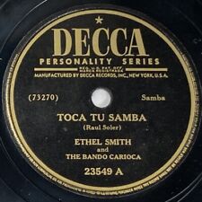 Disco Ethel Smith And The Bando Carioca – Toca Tu Samba / Dinorah • 78rpm, usado comprar usado  Enviando para Brazil