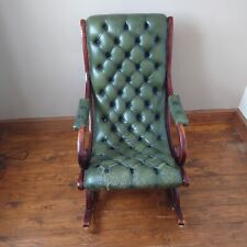 Green leather chesterfield for sale  SANDY