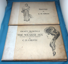 CD GIBSON Desenhos Antigos 1897 Oitenta Desenhos Sexo Mais Fraco 1903 Capa Dura 2 Livro, usado comprar usado  Enviando para Brazil