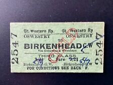 Railway ticket gwr for sale  MONMOUTH