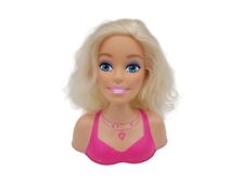 Busto de cabeça estilo Barbie cabelo loiro longo Just Play Mattel plástico 8" de altura 2011 comprar usado  Enviando para Brazil