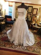 Used, BEAUTIFUL WHITE W/SILVER "EXCLUSIVE BRIDALS" 2/PIECE LACE-UP WEDDING GOWN S 12 for sale  Shipping to South Africa