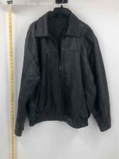 men s black leather jacket l for sale  Detroit