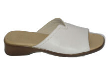 Munro Peep-Toe Fashion Slide Sandals Women USA Sz 9 White Leather for sale  Shipping to South Africa