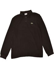 Camisa polo masculina manga longa LACOSTE tamanho 4 algodão marrom médio BF20 comprar usado  Enviando para Brazil