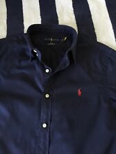 Mens Ralph Lauren Slim Fit Dark Blue Shirt In Medium, used for sale  Shipping to South Africa