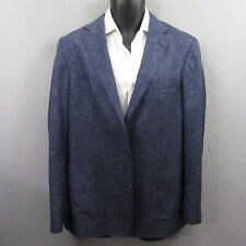 Dormeuil Mens Unstructured Sport Coat Size 44R Blue Dorsilk Wool Surgeon Cuff for sale  Shipping to South Africa