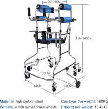 Adult Walker for Seniors Hemiplegia Rehabilitation Standing Frame Anti Recline, used for sale  Shipping to South Africa