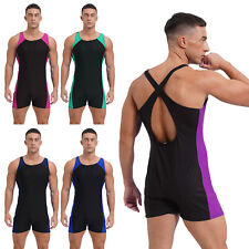 Usado, Herren Rash Guard Swimming Overalls Bathing Suits Body Tank Beachwear Backless comprar usado  Enviando para Brazil
