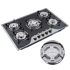 5 Burner Lpg / Ng Gas Stove Hob Tempered Glass Kitchen Cooker Cooktop Stove, used for sale  BURTON-ON-TRENT