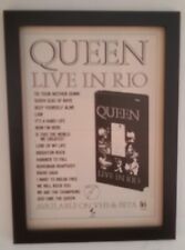 QUEEN*Live In Rio*1986*ORIGINAL*A4*ADVERT*FRAMED*FAST WORLD SHIP comprar usado  Enviando para Brazil