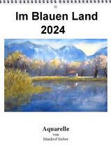 Aquarellkalender 2024 blauen gebraucht kaufen  München