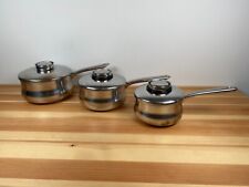 Set of 3 Demeyere Silvinox Saucepans Pans Pot 18/10 Stainless Steel Belgium Lids, used for sale  Shipping to South Africa