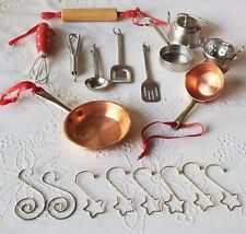 Utensilios de cocina de 11 piezas adornos navideños de 5""- 7"" asas de madera de metal cobre segunda mano  Embacar hacia Mexico