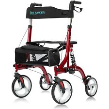 ELENKER Rollator Walker w/ Seat 10” Front Wheels with Shock Absorber For Senior for sale  Shipping to South Africa