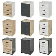 3 Drawer Wooden Bedroom Bedside Cabinet Furniture Storage Nightstand Side Table for sale  Shipping to South Africa