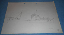 Barco de pesca desenho esboço cópia Grimsby motor navio arrastão "Vivaria" GY 648 comprar usado  Enviando para Brazil