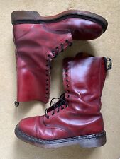 DR. MARTENS Cherry Red Leather  Boots 14 Hole UK 11 for sale  Shipping to South Africa