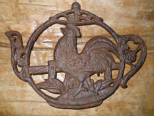 Cast Iron ROOSTER Tea Pot  Plaque Sign Home Kitchen Decor CHICKEN TRIVET HEN for sale  Shipping to South Africa