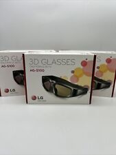 LG 3D Glasses Model AG-S100 For LG 3D TV’s Lot Of 3 With 1 Charging Cable for sale  Shipping to South Africa