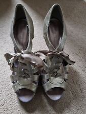 Gold Shoes Dorothy Perkins Size 5 Ladies Strappy Lace Up Party Heels ? Leather for sale  Shipping to South Africa