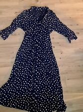 Navy blue polka for sale  LIVERPOOL
