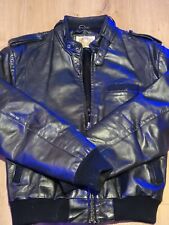 Black Leather Motorcycle Bomber Style Jacket  Size 42. Tag COVERAGE, used for sale  Shipping to South Africa