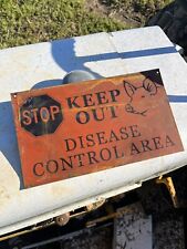 Disease Control Area Pig sign Hog Farm Antique Vintage Seed Feed Texaco Farmall for sale  USA
